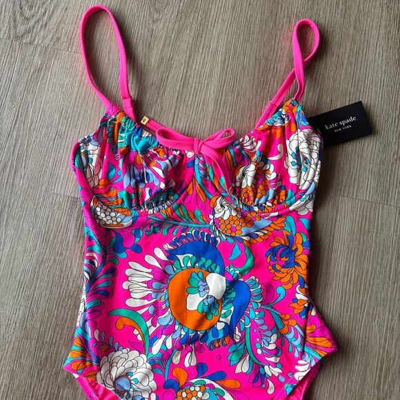Kate Spade Cinch Front Underwire One Piece Swimsuit - Picture 5 of 12